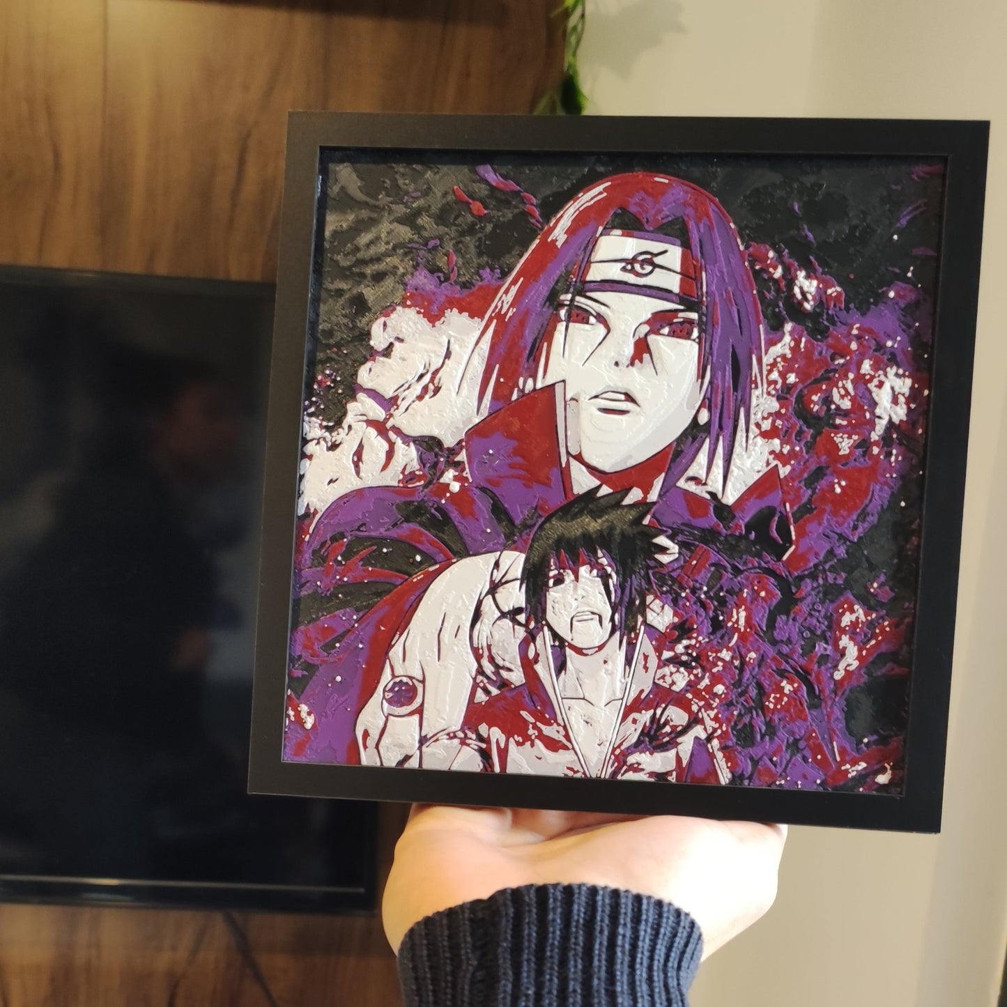 Cuadro 3D Color Itachi y Sasuke