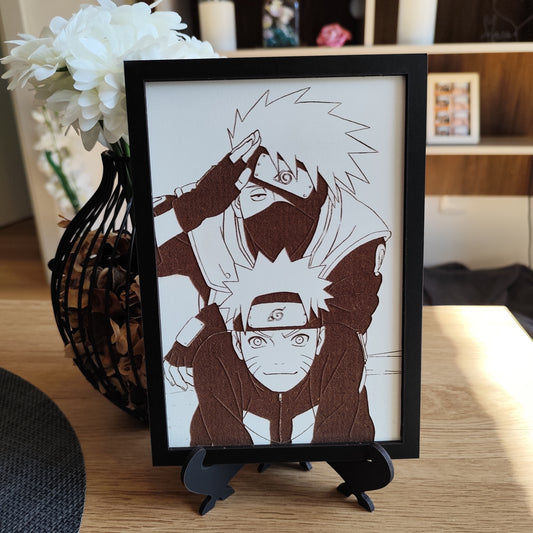 Grabado Naruto y Kakashi