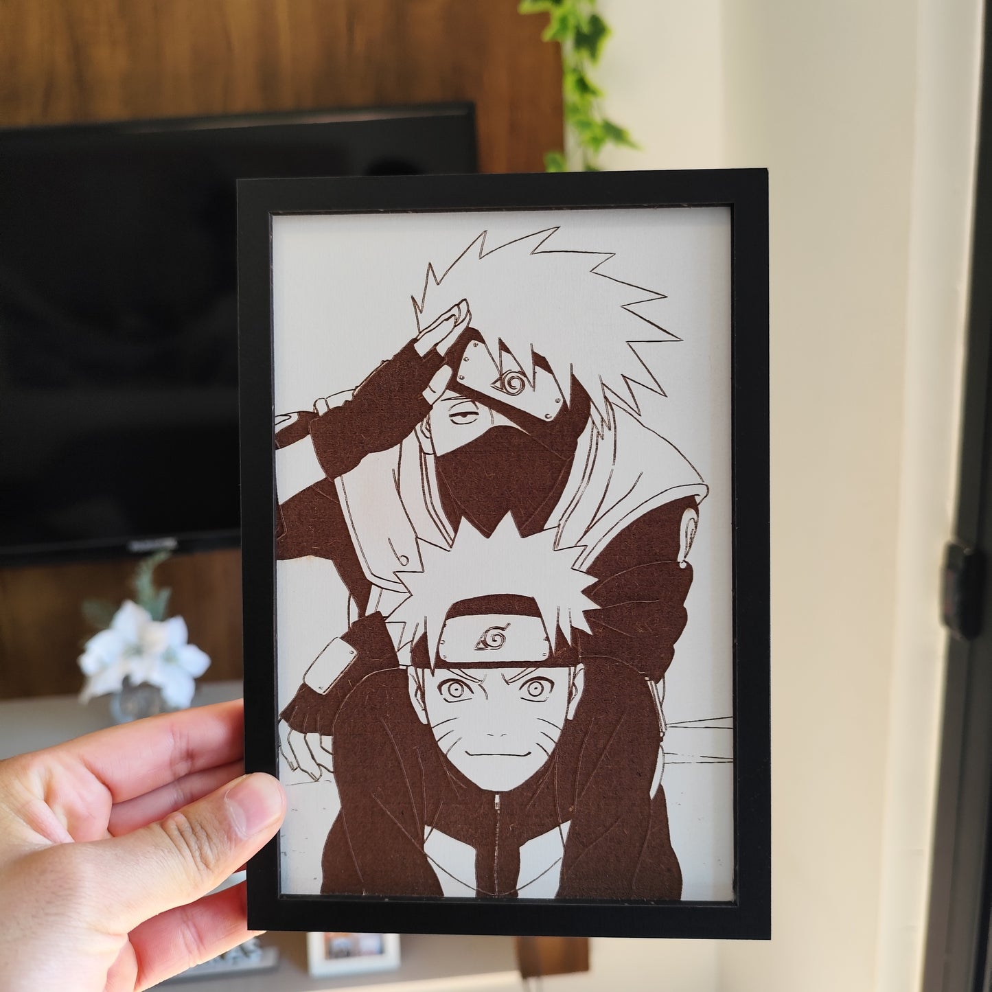 Grabado Naruto y Kakashi