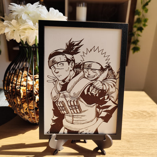 Grabado Naruto e Iruka