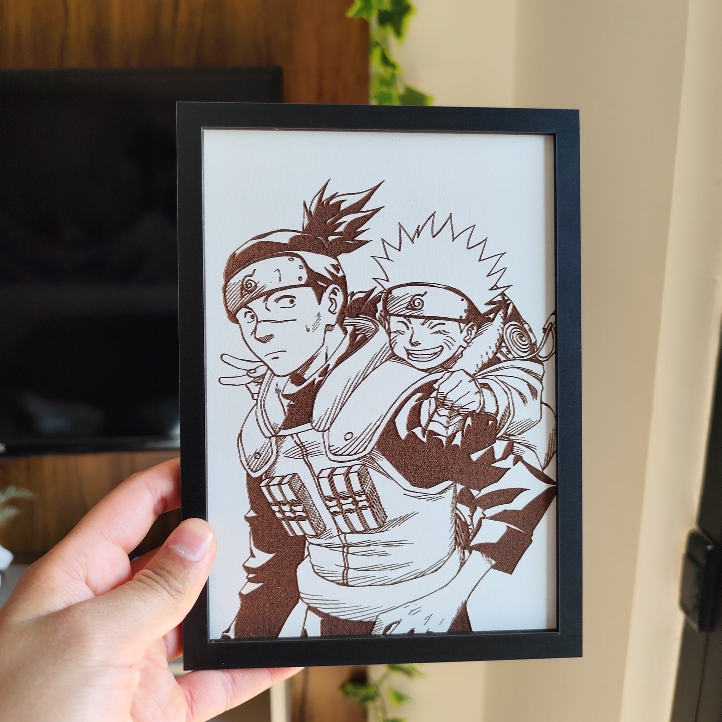 Grabado Naruto e Iruka