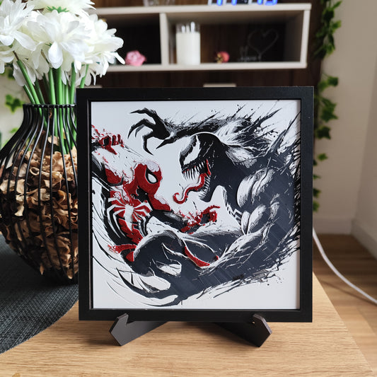 Cuadro 3D Color Spiderman y Venom