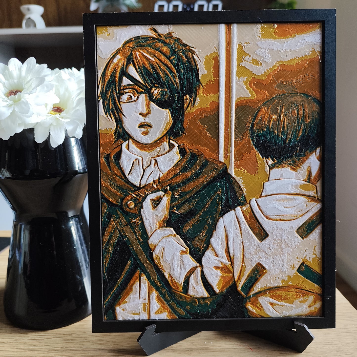 Cuadro 3D Color Hange y Levi (Attack of Titans)