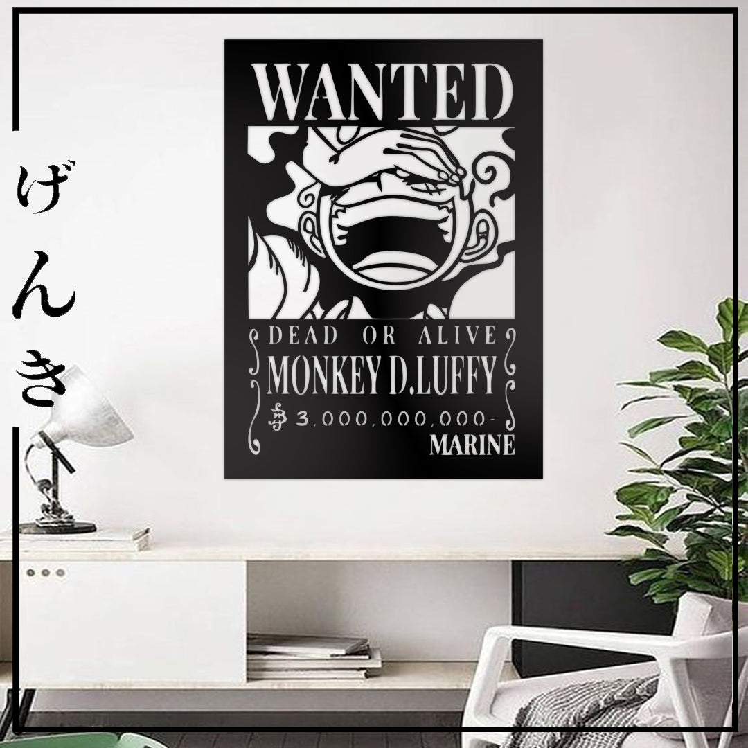 Cuadro MDF Luffy Wanted