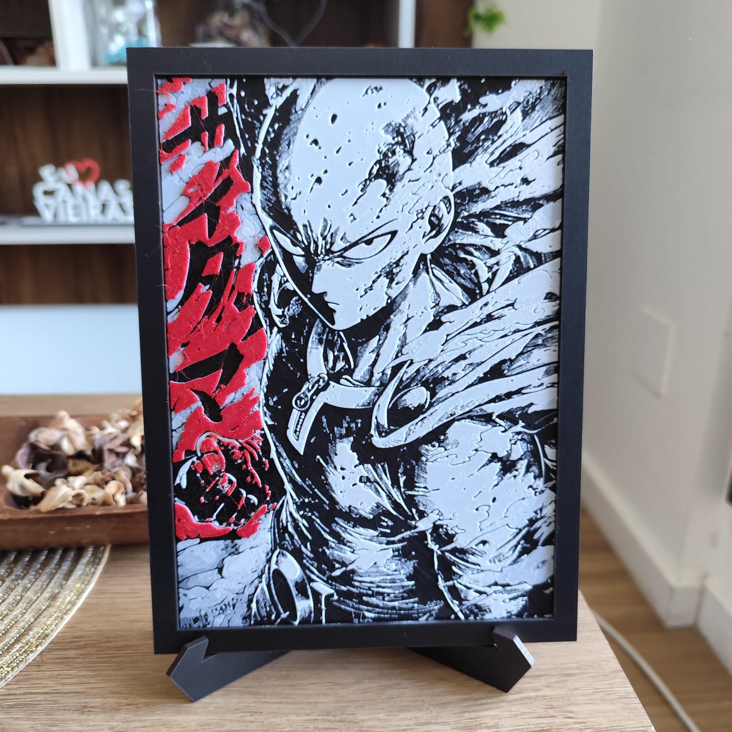 Cuadro 3D Color Saitama (One Punch Man)