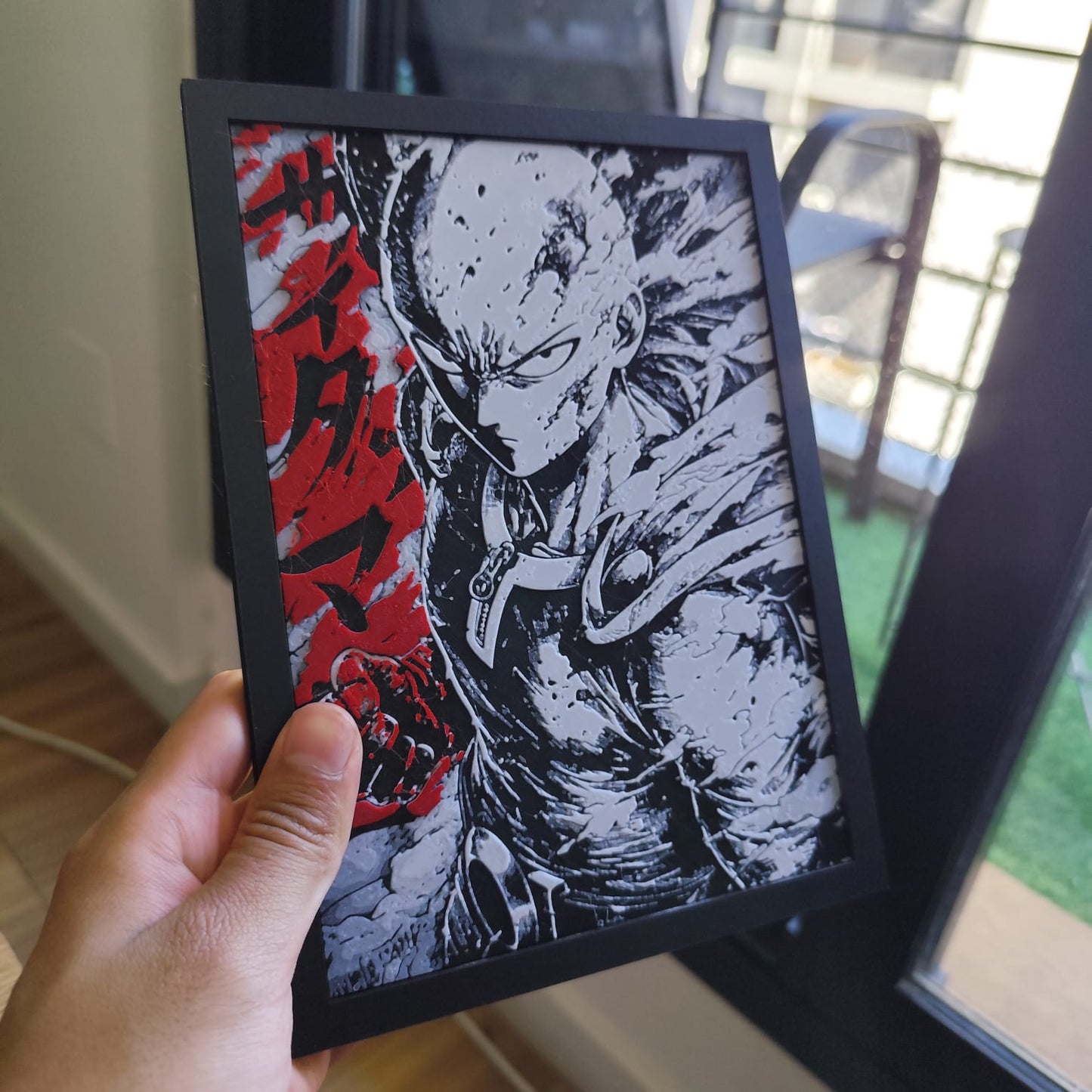 Cuadro 3D Color Saitama (One Punch Man)