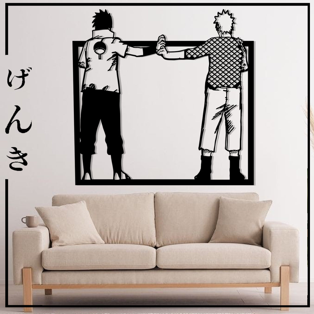 Cuadro MDF Naruto y Sasuke