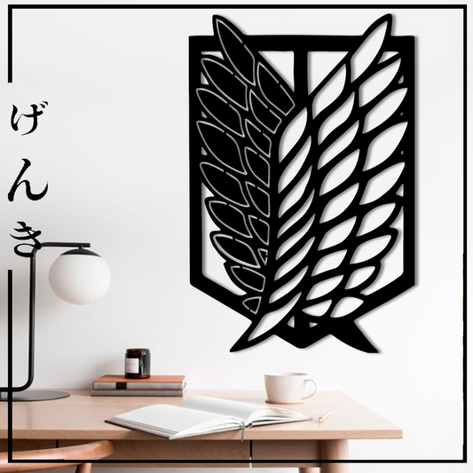 Cuadro MDF Escudo Escuadrón de reconocimiento (Shingeki no Kyojin)