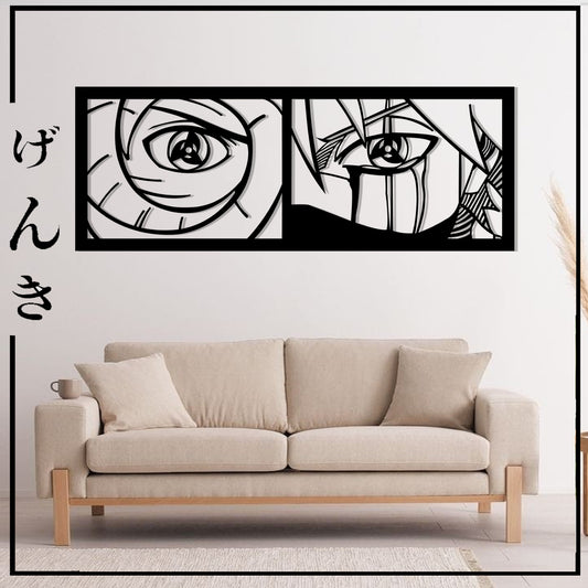 Cuadro MDF Ojos Kakashi y Obito (Liquidación)